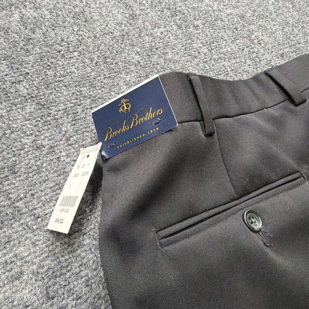 Brooks Brothers Mens 38 38x32 Wool Dress Pants Black Pleated Cuffed Modern New!